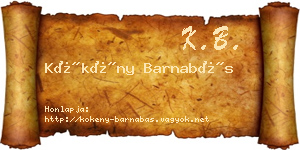 Kökény Barnabás névjegykártya